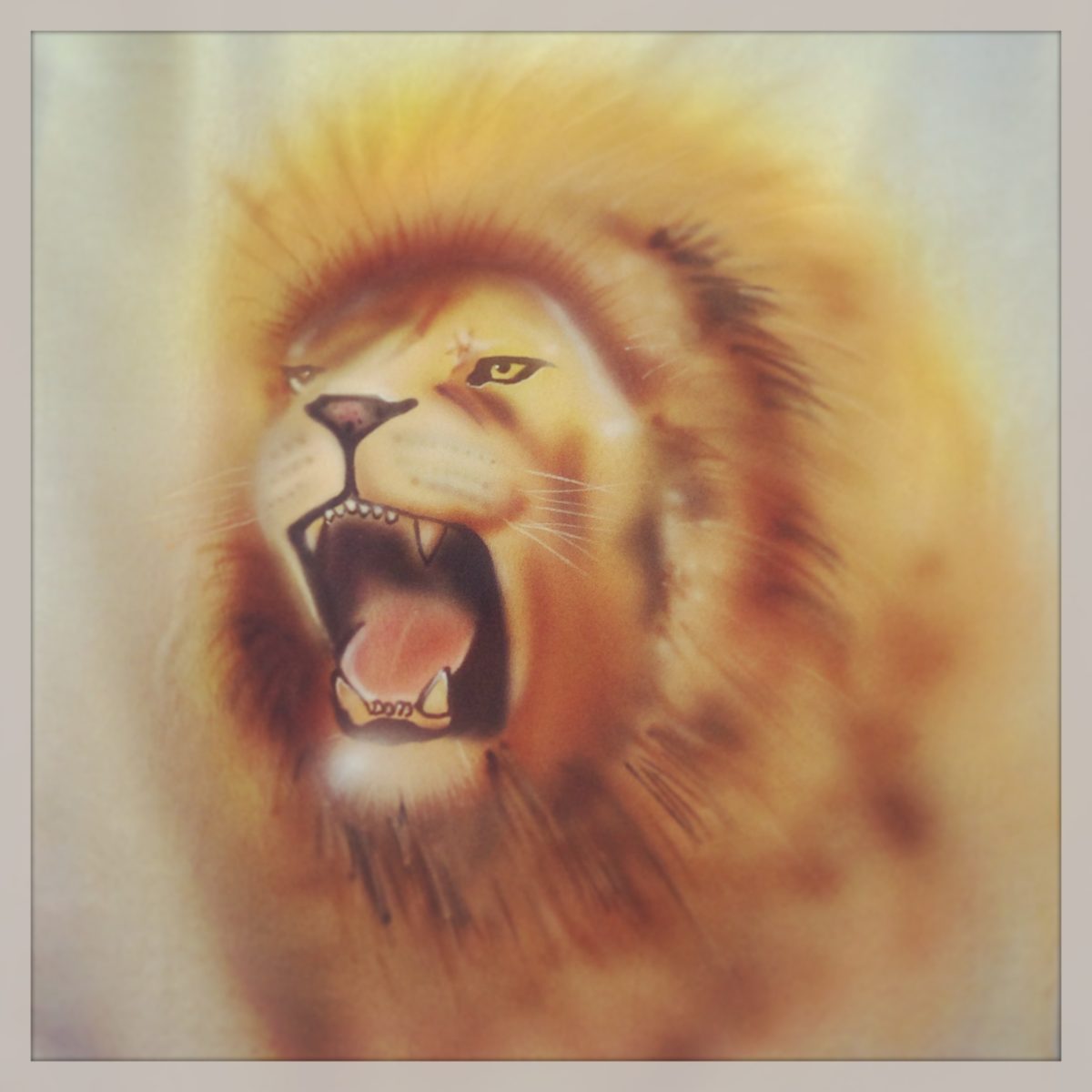Lion airbrush portrait