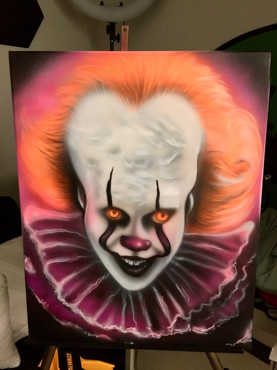 Pennywise airbrush portrait