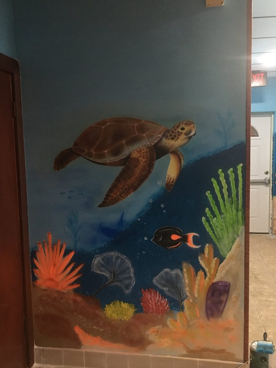 Sea turtle wall mural